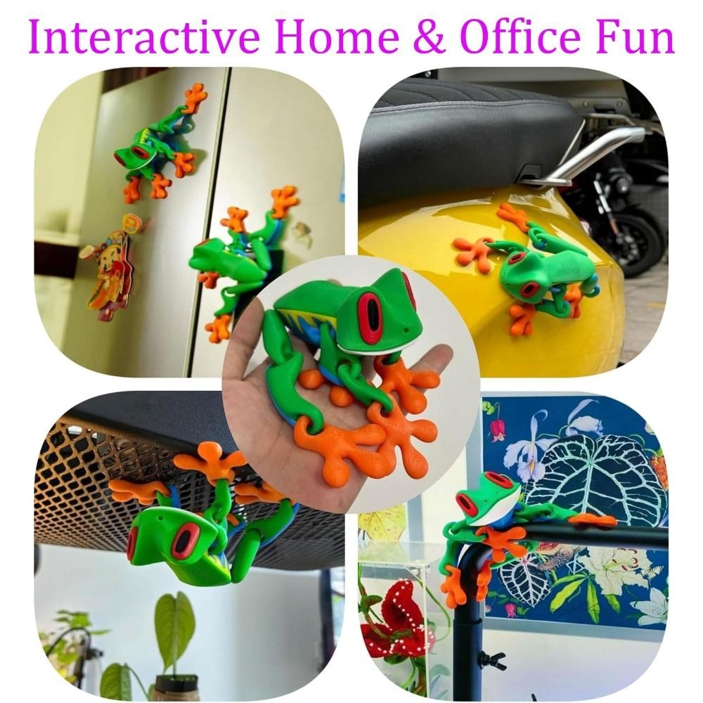 Frog Decoration 3D Printed Magnet Frog Realistic Frog Fridge Magnets