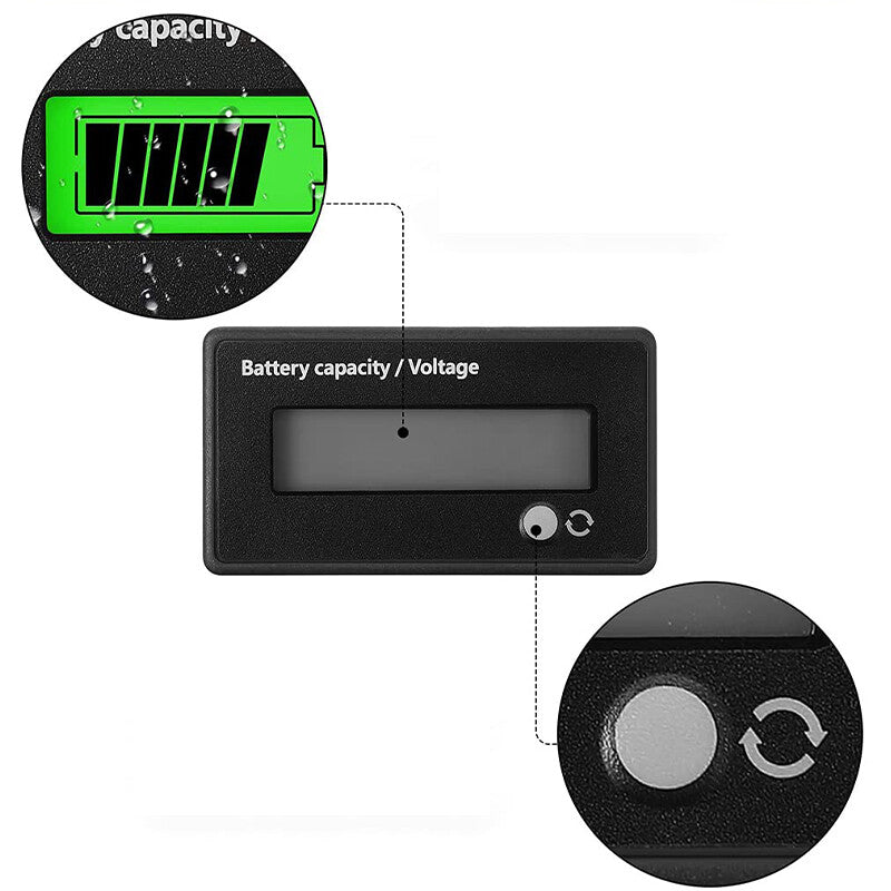 12-48V LCD Battery Capacity Voltage Meter Caravan Battery Monitor DigitalDisplay