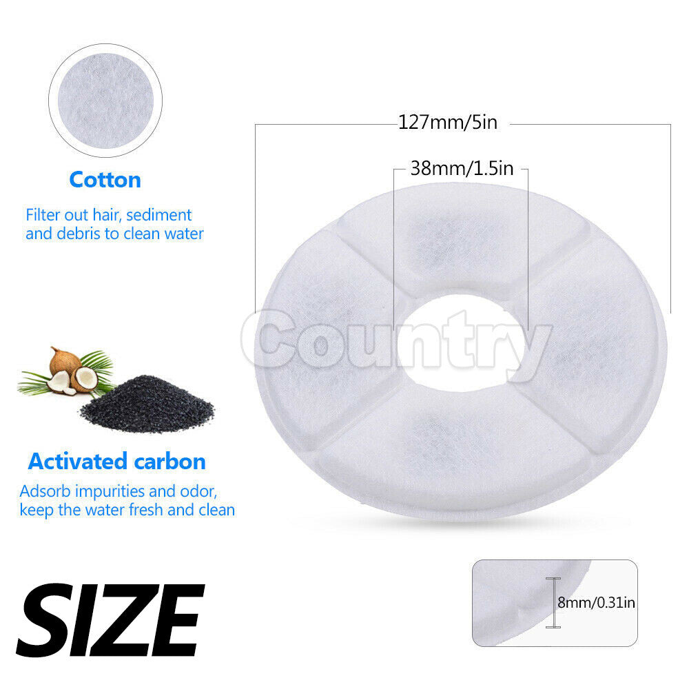 12Pcs Carbon Filters Water Fountain Replacement For Pet Dog Cat Water Drinking