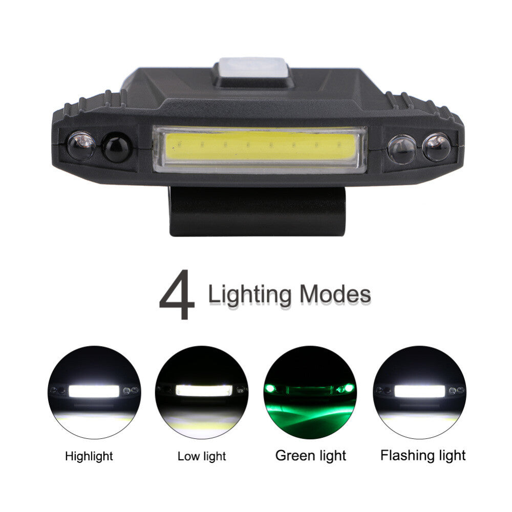 Rechargeable USB LED Headlamp Clip on Cap Hat Light Head Torch Fishing Camp Lamp