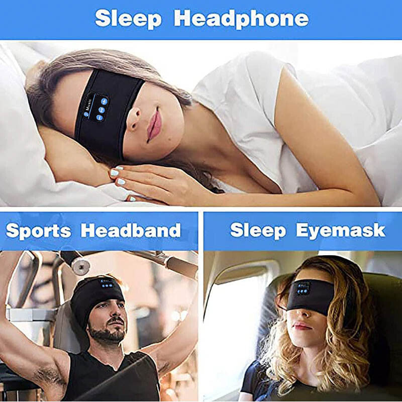 Wireless Bluetooth 5.0 Stereo Eye Mask Headphones Earphone Sleep Music Mask AU