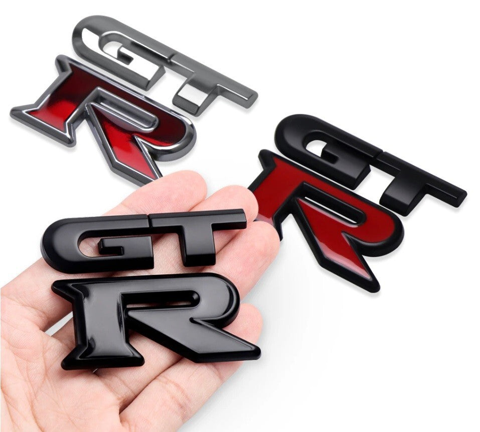 GTR 3D Badge Emblem Matte & Gloss Black 63mm x 54mm for R32 R33 R34 R35