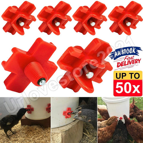 20PCS Horizontal Poultry Water Nipple Auto Waterer Chicken Drinker Fountain AU