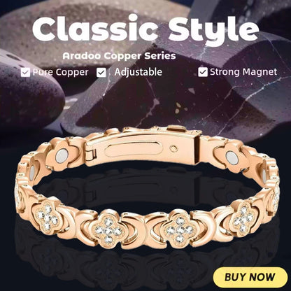 Pure Copper Clover Bio-Magnetic Bangle / Bracelet for Healing, Arthritis & Pain