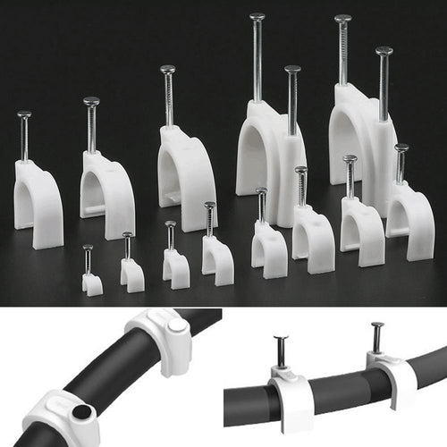 100pcs U Shape Cable Clips Clamp Wire Management Durable Circle Wall Clip  Home