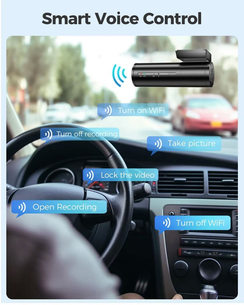 AZDOME 4K+1080P Dual Dash Cam 5G WiFi GPS Front+Rear Parking Mode