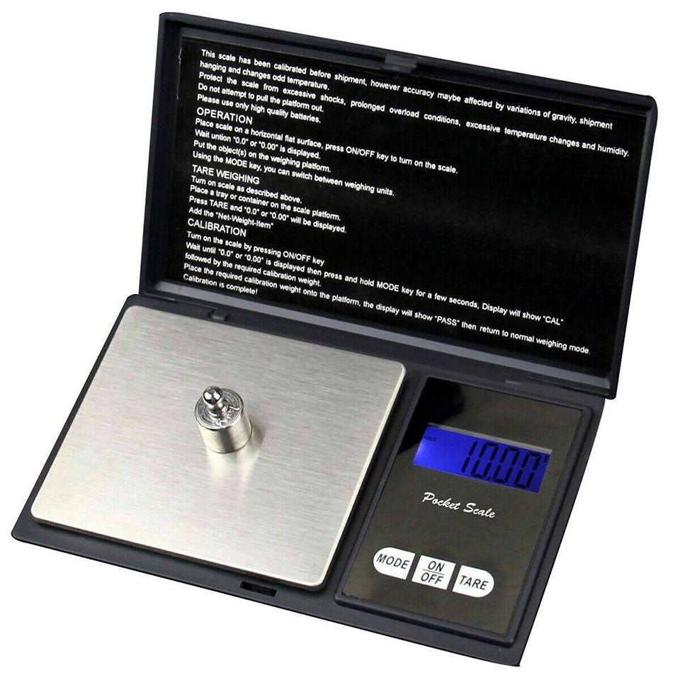 Pocket Digital Scale 200g x 0.01g LCD Jewelry Diamond Medicine Gram Scale Black