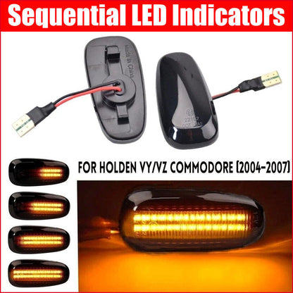 2Pcs For Holden VY/VZ Commodore 2004–2007 Sequential LED Indicators - Smoked