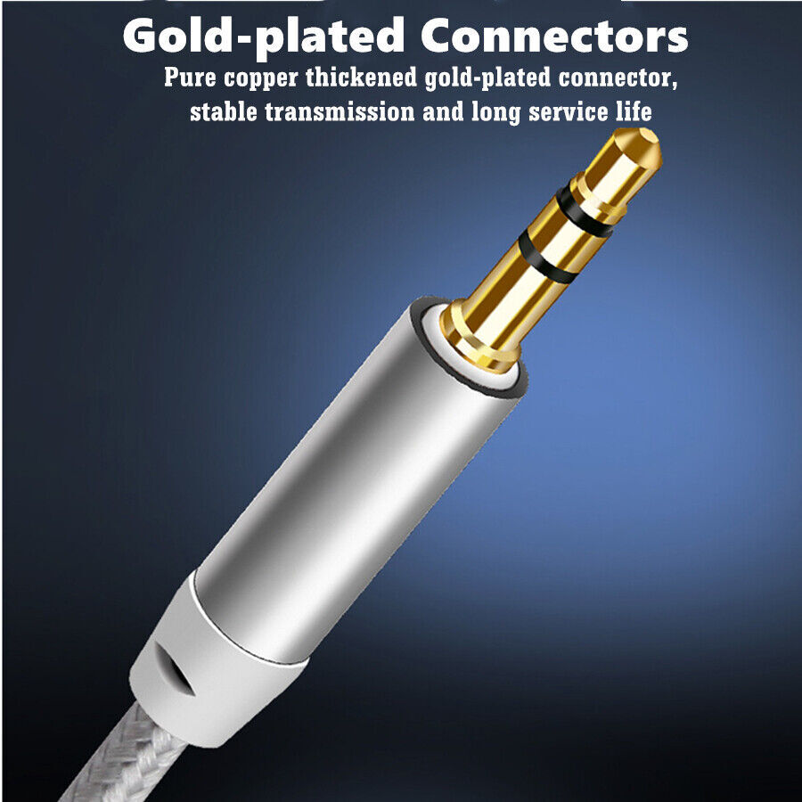 3.5MM MALE TO MALE AUX CABLE CORD CAR AUDIO PC HEADPHONE JACK FOR CAR AND PHONE