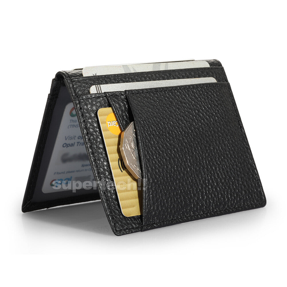Men Leather Credit Card Holder RFID Blocking Slim Wallet Money Purse Protector