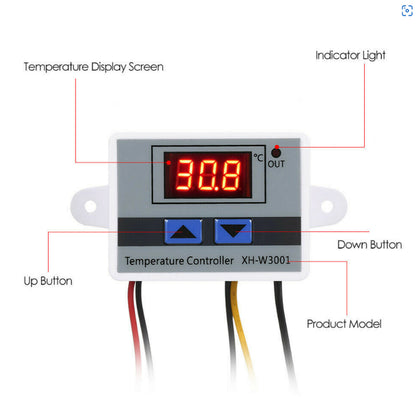 XH-W3001 Digital Microcomputer Temperature Controller with Sensor Probe
