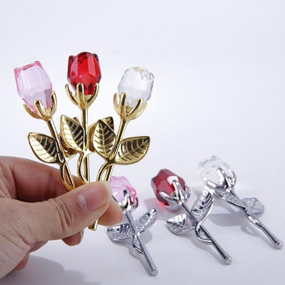 Artificial Flower Rose Gifts Crystal Rose with Gift Box for Her Valentine's Day