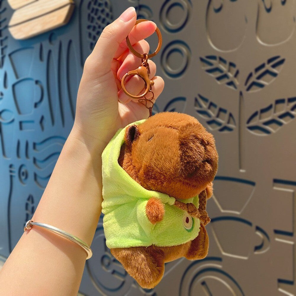 Small Size Plush Toy Keychain Capybara Plush Pendant  Birthday Gift