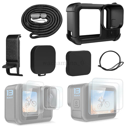 Black Silicone Sleeve Protective Case Cover Compatible with GoPro Hero 13 Accessories
