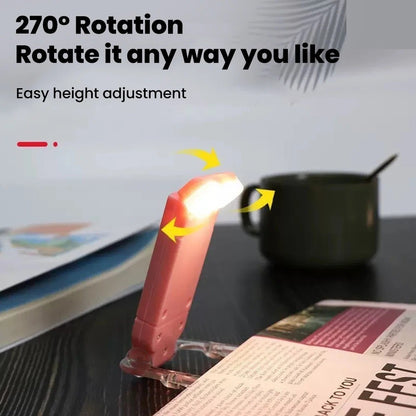 USB Rechargeable Book Night Reading Light Clip USB Recharg Mini LED Lamp White