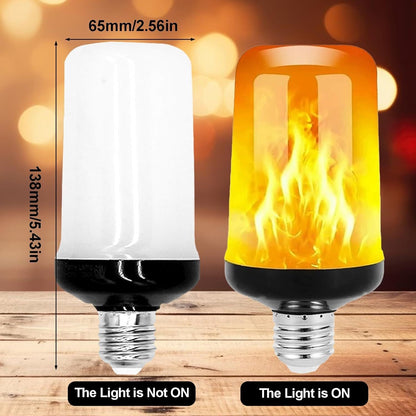 E27 B22 LED Flicker Flame Lamp Bulb 4 Mode Burning Fire Effect Candle Bulb Light