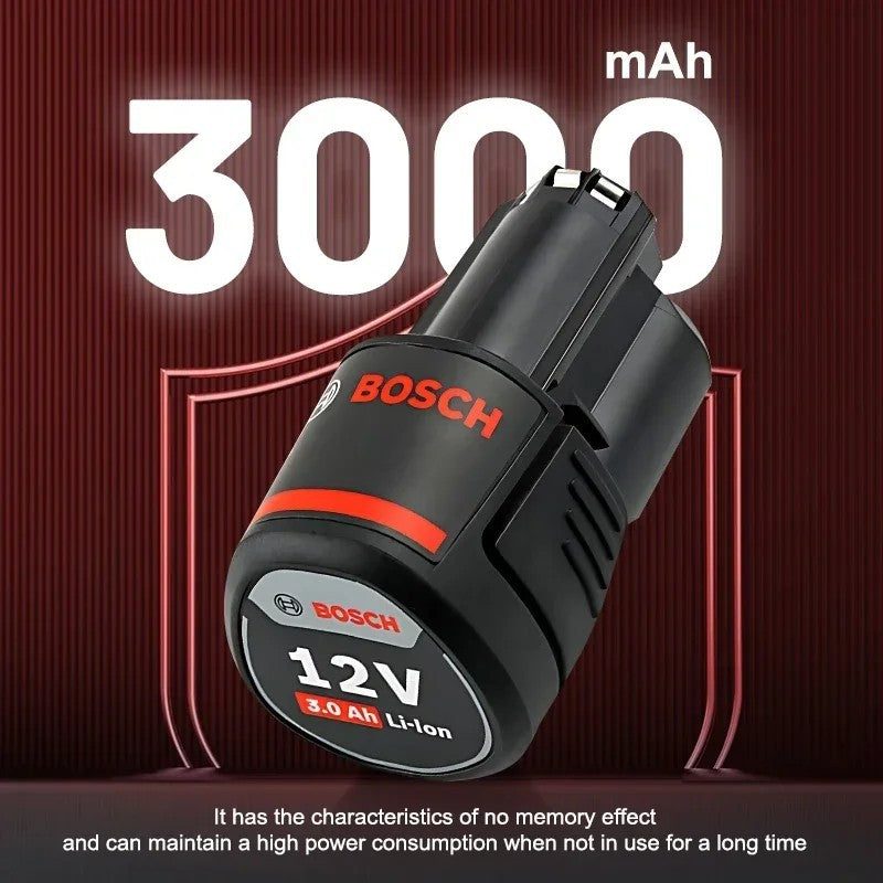 Bosch Original 3.0Ah 12V battery, 3000mAh BAT411 Lithium ion Rechargeable