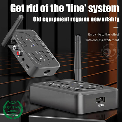 6.0 Bluetooth Receiver Wireless Transmitter HiFi Audio Adapter 3.5mm AUX to RCA