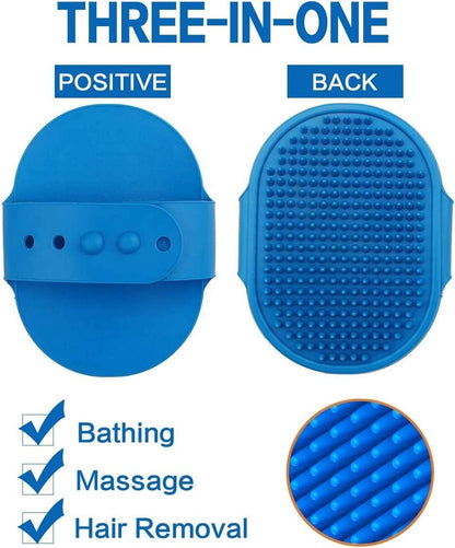 Pet Dog Puppy Bath Brush Flexible Mitt Comb Grooming Brush with Adjustable Strap