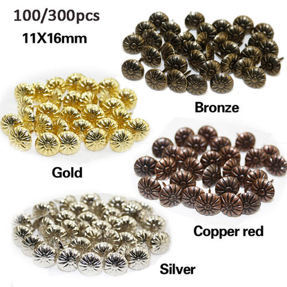 100/300pc Gold Brass Upholstery Nails Furniture Studs/Tacks/Pins Furniture Decor
