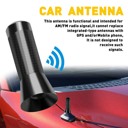 Car Bee-Sting Stubby Short Carbon+Black Aerial  Arial Mast Antenna FM-AM