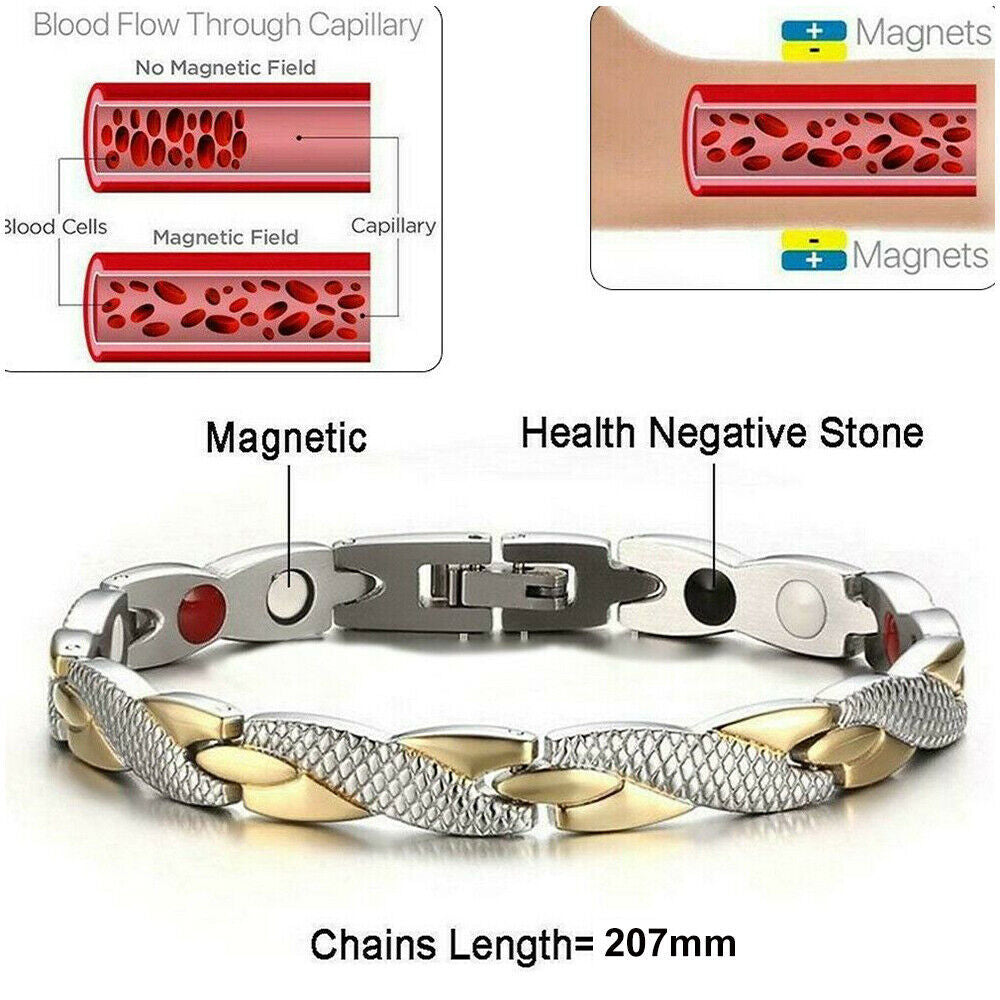 Mens Women Bracelet Magnetic Healing Bio Therapy Arthritis Pain Relief Bangle AU