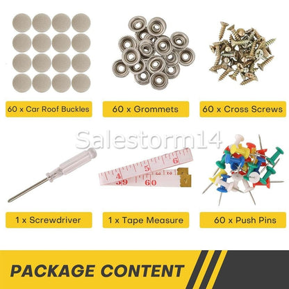 60* Car Roof Lining Liner Repair Kit Fix Sagging Headliner Pins Buckle Rivet OZ
