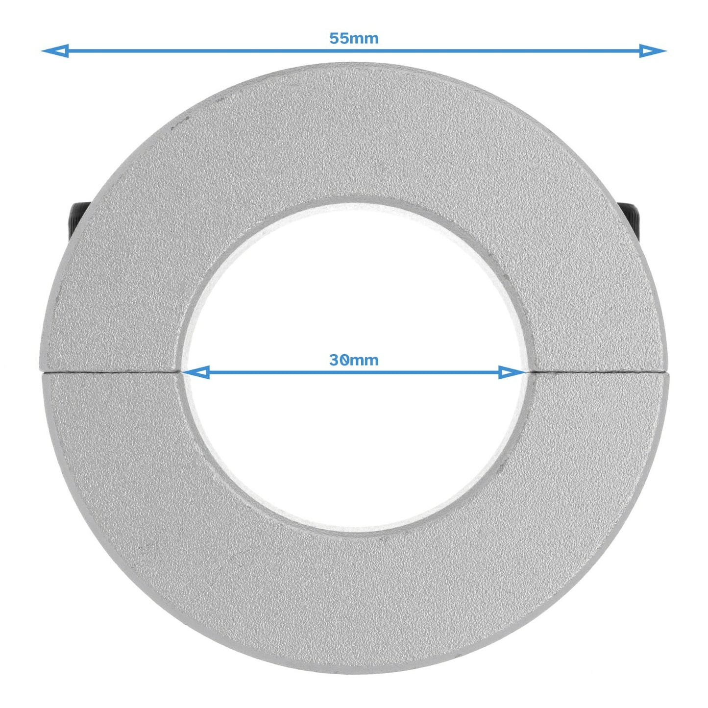 Aluminium Clamp 30mm x 55mm Diameter Split Collar Lock Limit Ring Fixing Shaft