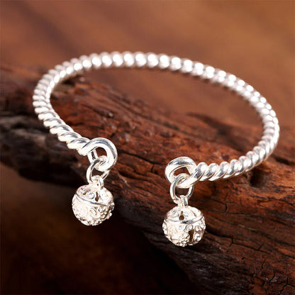 Bangle Bowknot Bell Bracelet Jewellery Korean Wrist Chain Women Silver Pack AU